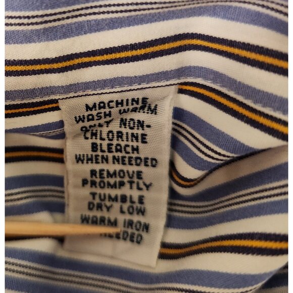 Ralph Lauren Shirt Custom Fit Button Up Blue Striped Mens Medium EUC - Picture 10 of 12